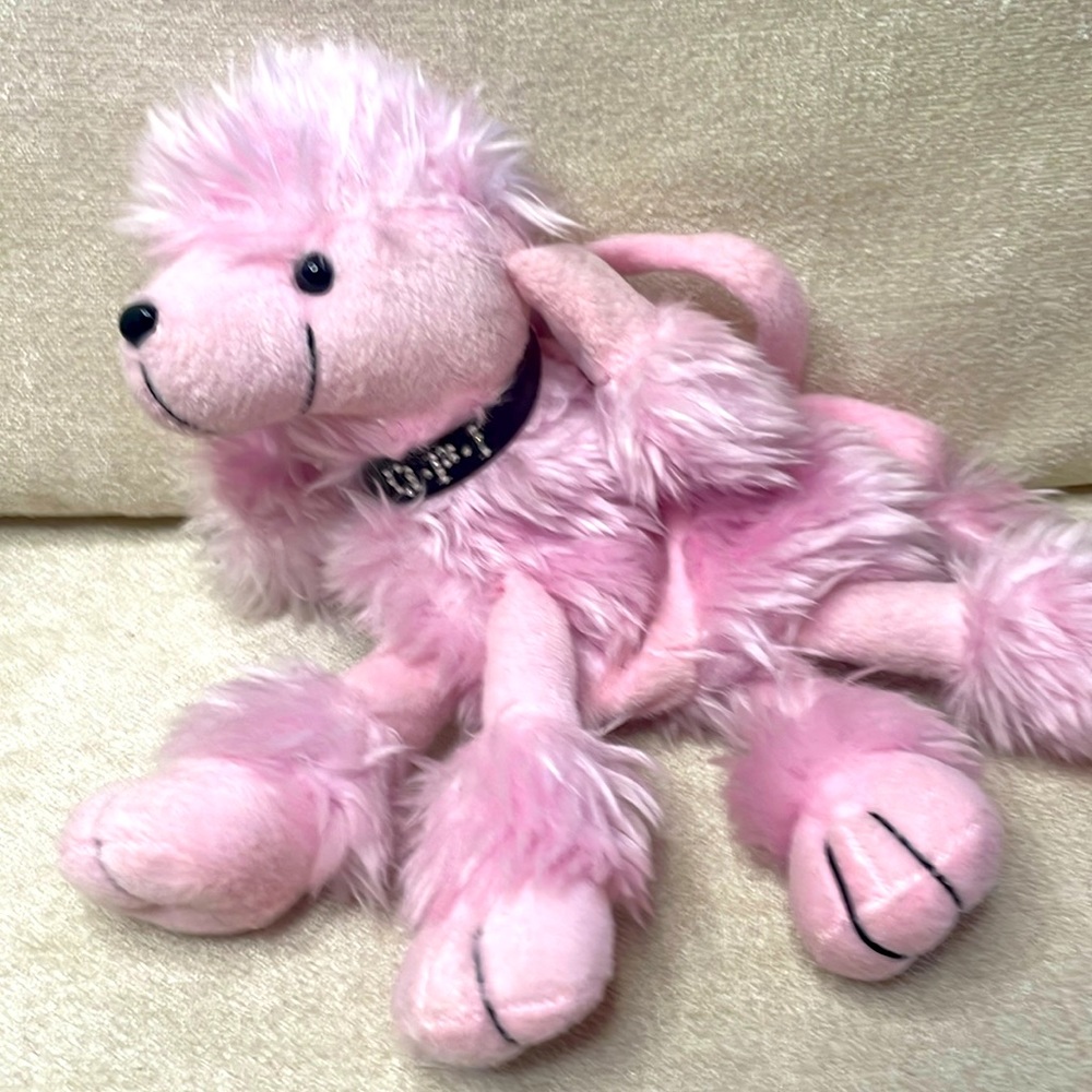 Opi pink plush dog purse